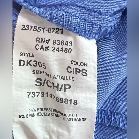 Dickies Ceil Blue Scrub Jacket Size Small - Picture 11 of 14